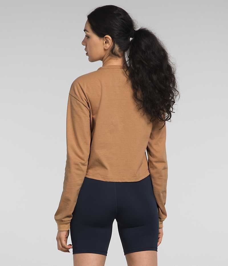 T-Shirt The North Face Long Sleeve Heritage Patch Femme Marron | PARIS BUTLS