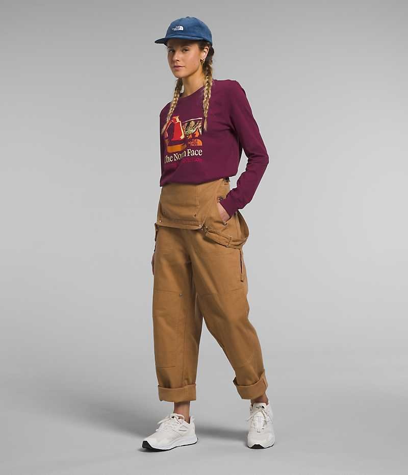 T-Shirt The North Face Long Sleeve Places We Love Femme Bordeaux | FR RCPOW