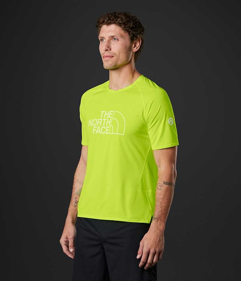 T-Shirt The North Face Summit Series High Trail Run Corta Sleeve Homme Vert | PARIS FZDUX