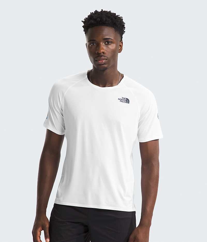 T-Shirt The North Face Summit Series High Trail Run Corta Sleeve Homme Blanche | FR ZHONQ