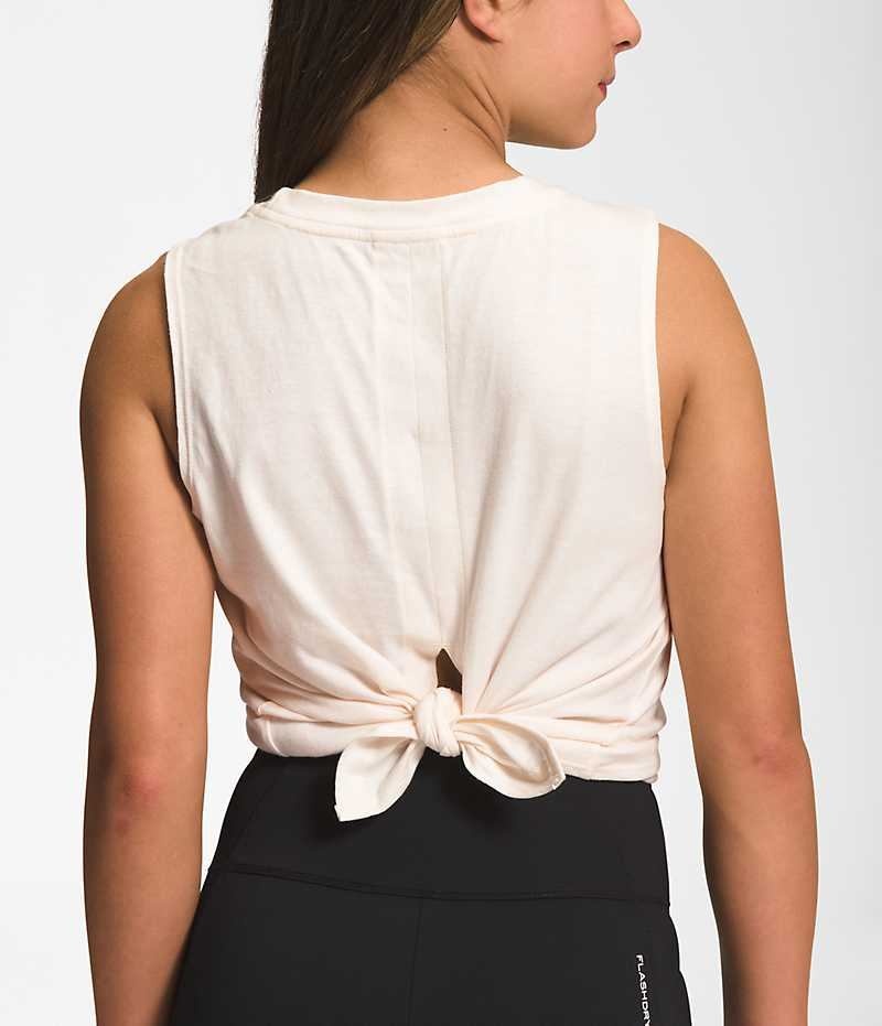 T-Shirt The North Face Tie-Back Tans Fille Blanche | PARIS SATFU