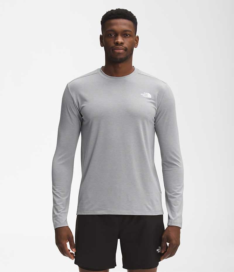 T-Shirt The North Face Wander Long Sleeve Homme Grise | PARIS TSFCB