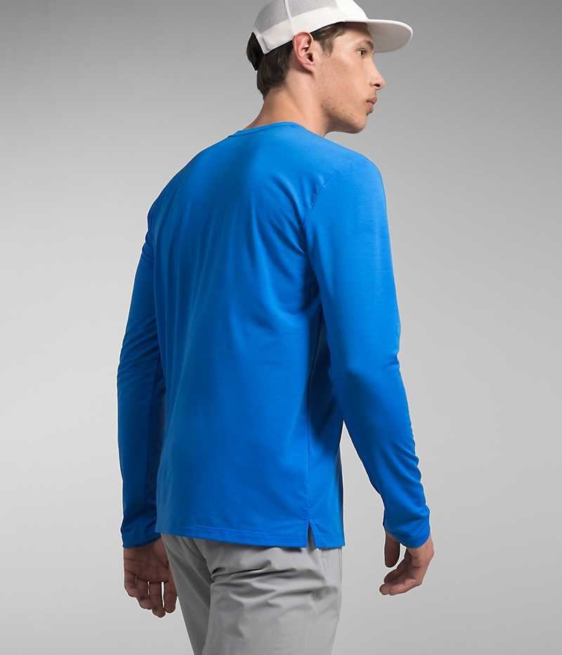 T-Shirt The North Face Wander Long Sleeve Homme Bleu | FRANCE RALYK