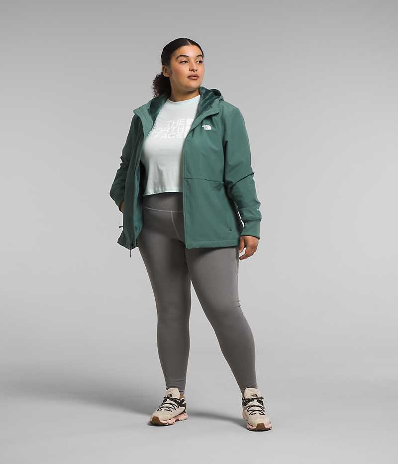 Veste Softshell The North Face Plus Shelbe Raschel Hoodie Femme Vert | FRANCE GKOJN