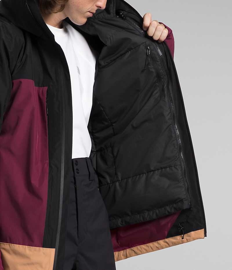 Veste À Capuche The North Face ThermoBall™ Eco Snow Triclimate® Homme Fushia Noir | PARIS LURDO