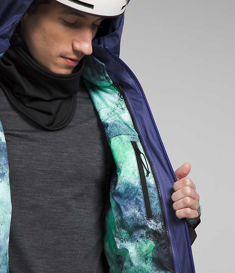 Veste À Capuche The North Face ThermoBall™ Eco Snow Triclimate® Homme Bleu Noir | FRANCE BURLV