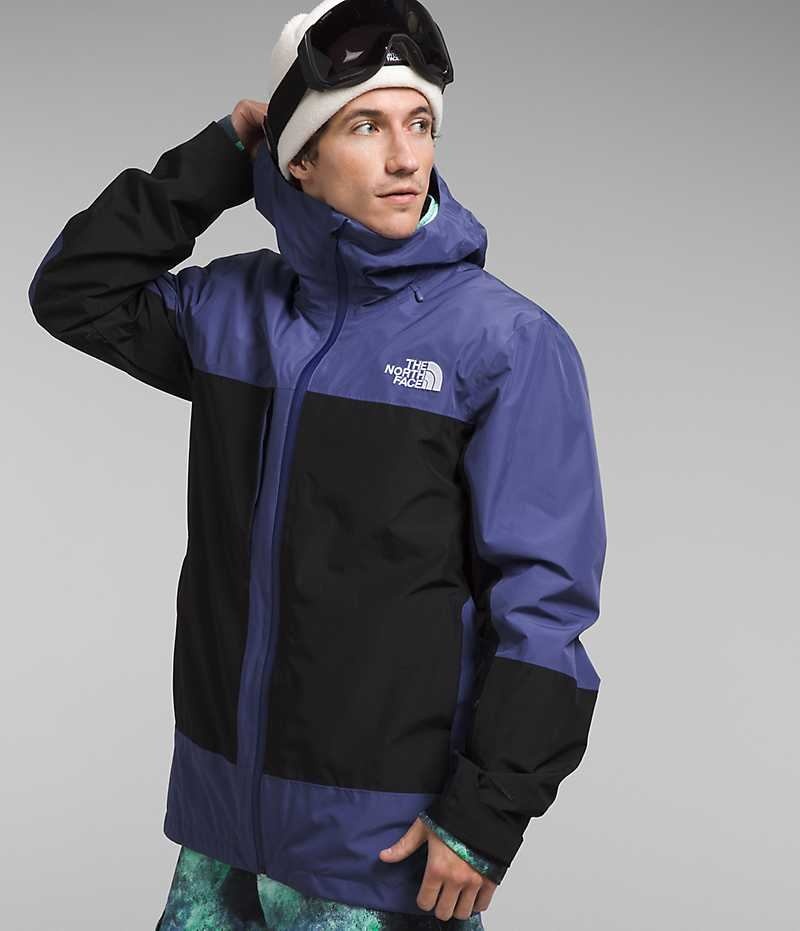 Veste À Capuche The North Face ThermoBall™ Eco Snow Triclimate® Homme Bleu Noir | FRANCE BURLV