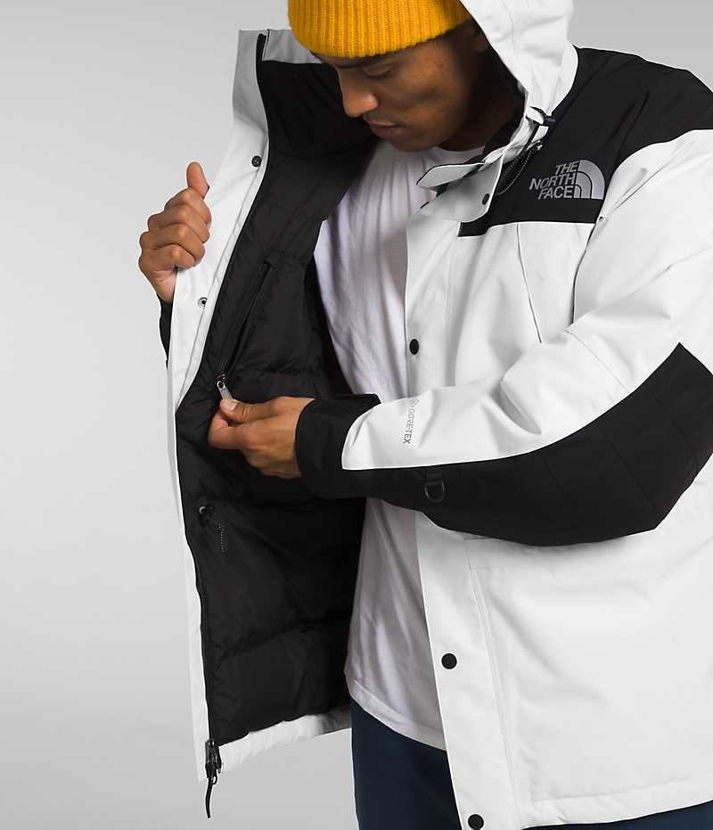 Vestes Isolées The North Face GTX Mountain Guide Homme Blanche Noir | FRANCE CUTWL